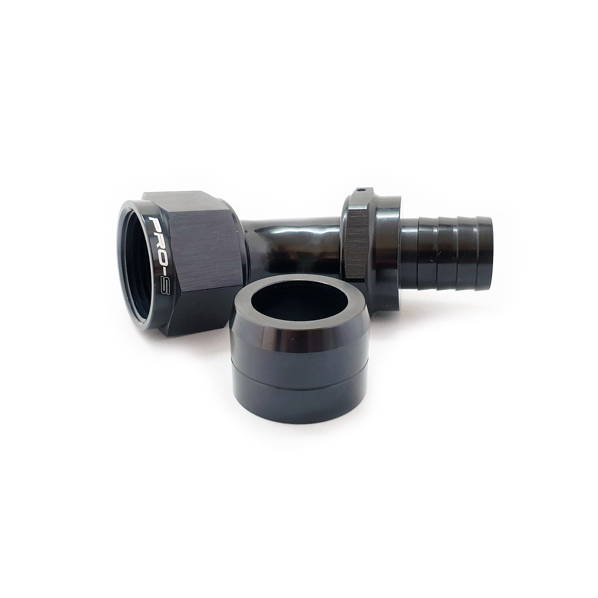 45 Degrees Black Tip Crimp Hose Ends For Braided Hose